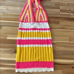Colorful Halter Knit/Crochet Dress- bought from Selfie Leslie
